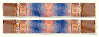 the divinity silk scarf collection is represented by the Apricot worcester gilded scarf